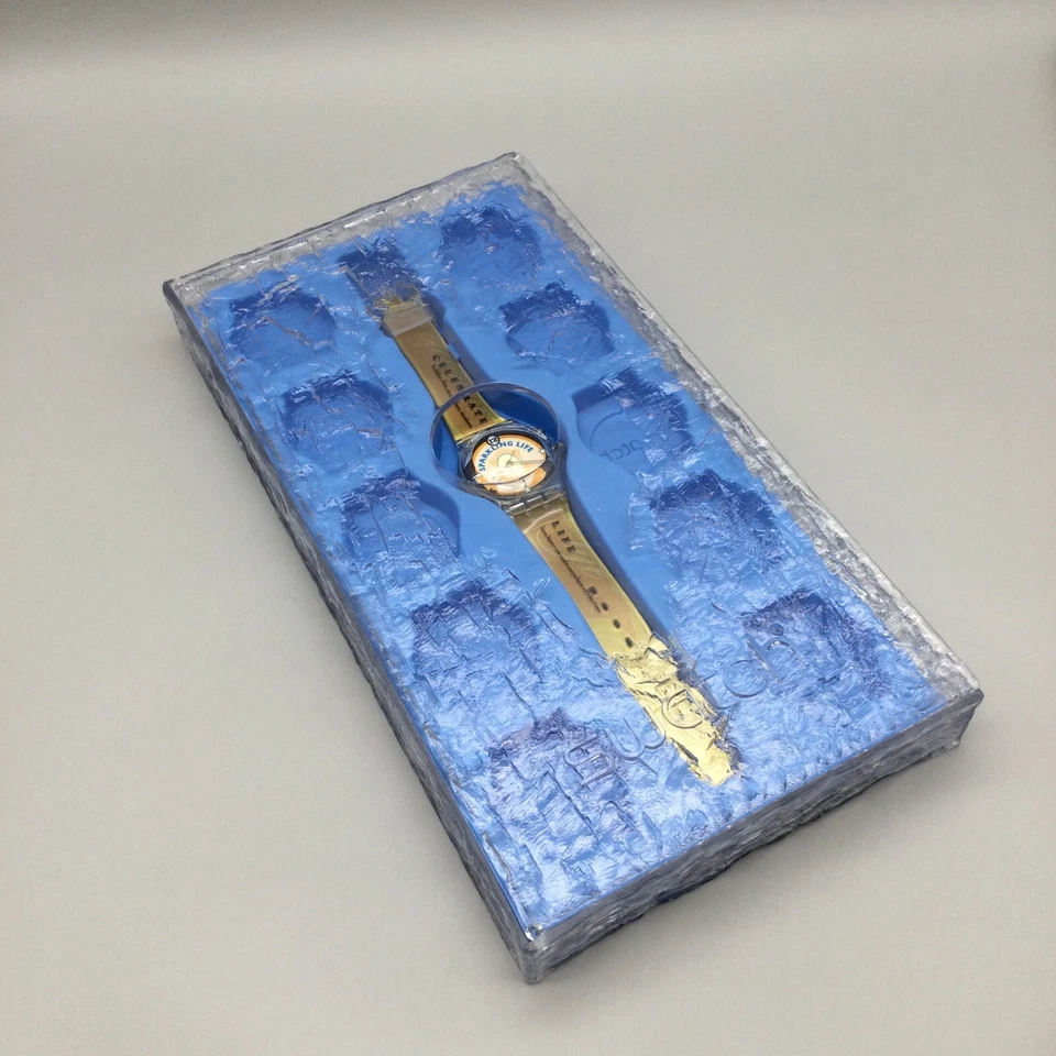Swatch Sparkling Life Watch Women 34mm Gold Tone Swiss BROKEN PARTS REPAIR - image 2 of 4