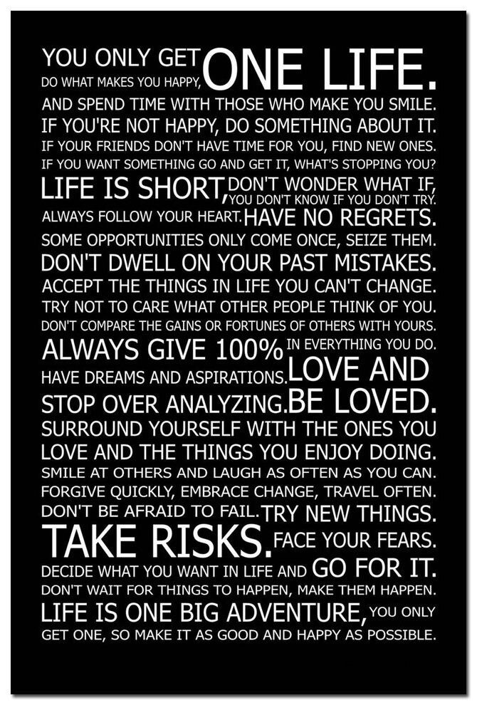 80439 Love Your Life Motivational Quote Wall Art Poster Print Inspirational Decor US