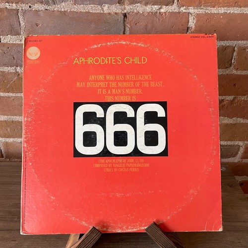 Aphrodite's Child – 666 2x LP Vertigo 1972 swirl label misprint Vangelis VG+