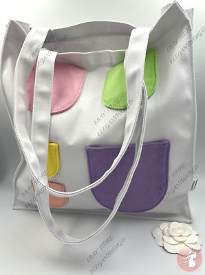 New CHANEL Chance w/ 5 Pockets Tote Bag Canvas White Novelty GWP