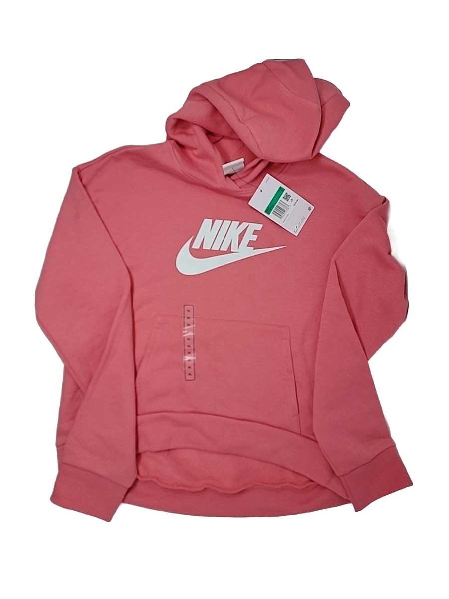 NIKE GIRLS HOODIE, XLARGE, FRONT POUCH POCKET, LONGER IN BACK PINK