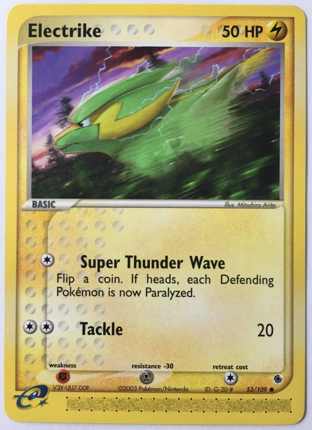 POKEMON ELECTRIKE 53/109 EX RUBY & SAPPHIRE COMMON NEAR MINT