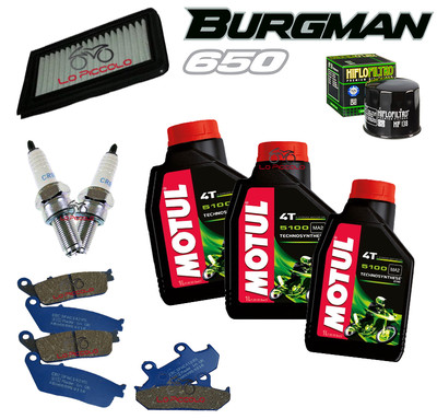 Kit Entretien (vidange) Pour Suzuki Burgman 400 (1999-2000) - Huile Motul, Filtres Et Bougie