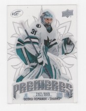2024-25 UD ICE HOCKEY LEVEL 5 ICE PREMIERES 292/999 GEORGI ROMANOV SHARKS #159