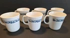 Vintage Pyrex Corelle Corning Old Town Blue Onion Mug Coffee Cup Set of 6