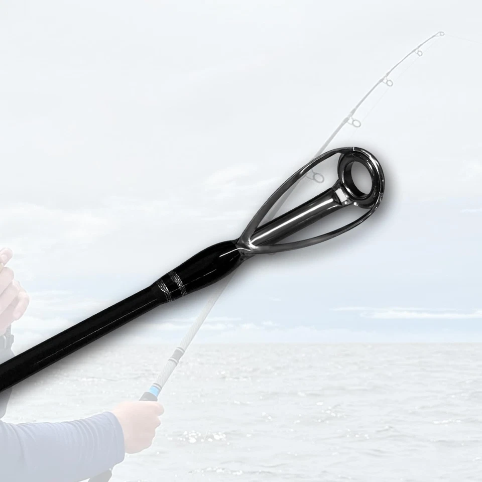 Caña giratoria de 3 piezas caña de pescar giratoria pesada caña de pescar portátil carbono S... Foto 4 de 4