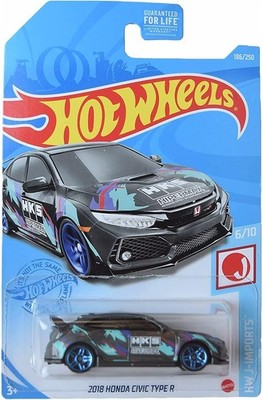 Hot Wheels 2018 Honda Civic Type R, [Gray] J-Imports 6/10