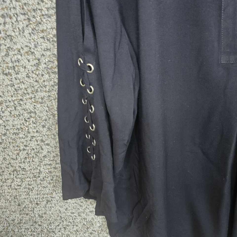 Top Chicos Mujer 3 US XL Negro Cuello en V Manga 3/4 Informal Manga Con Cordones Damas Foto 3 de 4