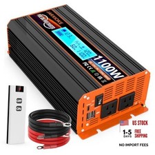1100 Watt Pure Sine Wave Power Inverter 12V DC to 110V 120V Converter PSW-1100W