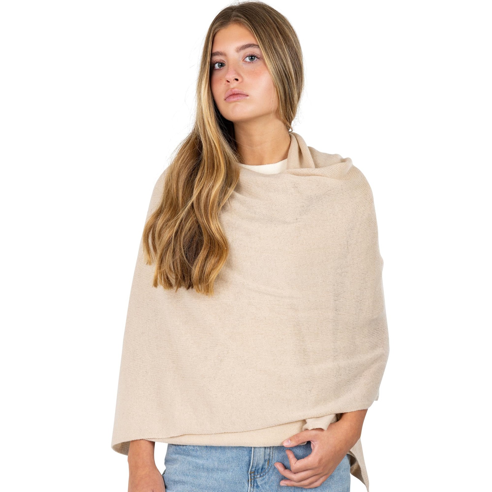 Velanio Cashmere Luxury Knitted Wrap Travel Shawl Scarf 27x78 Ancient Painting