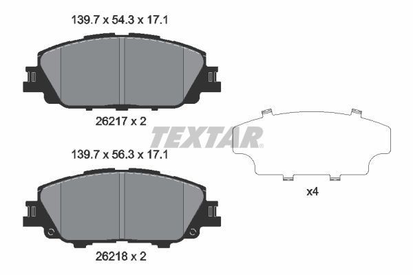 NEU - Textar 2621701 Bremsbelagsatz, Scheibenbremse FüR Toyota-image