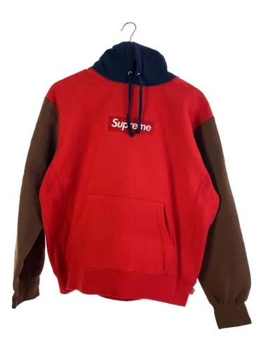 Supreme felpa con cappuccio piccola seta rossa usata