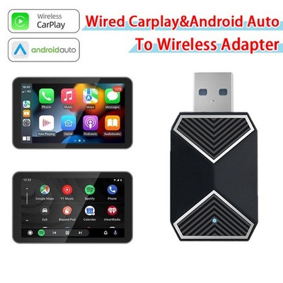 2 in 1 Car Wired to Wireless CarPlay Adapter For Android Auto & Apple Carplay