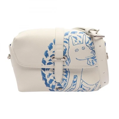 Sac bandoulière Christian Dior HYLTON NEL bandoulière cuir blanc bleu occasio... - Photo 1/4
