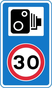 30mph Speed Camera Road Traffic Warning Sign Self Adhesive Sticker
