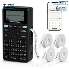 Etikettendrucker QWERTZ-Tastatur Bluetooth 4 Rollen f&uuml;r B&uuml;ro und Zuhause