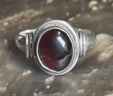 Red Garnet And Sterling Silver Boho Ring Size 6