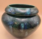 Vintage Violet Pot African Violets Green Blue Drip Glaze Planter 1997 90's