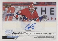 2019 Upper Deck Game Dated Moments December Achievements Cayden Primeau Auto 7yx