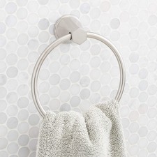 Signature Hardware 955087 Elita 6-5/16" Wall-Mounted Towel Ring Brushed Nickel B