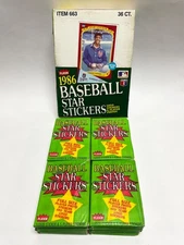 1986 Fleer Star Stickers Baseball box 36 Unopened Packs Rose Ryan Ripken Canseco