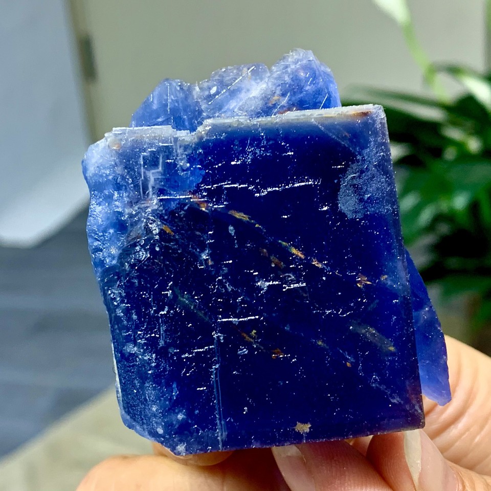 119G Natural transparent blue cubic fluorite mineral crystal sample ...