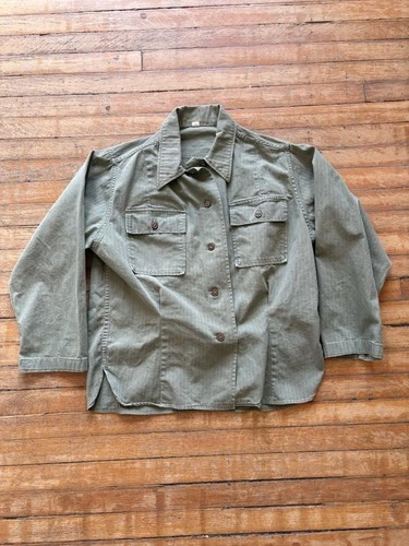 WWII HBT US Military Work Shirt Small Vintage Workwear