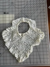 Antique Edwardian Guipure Lace Chemisette Yoke Handmade Lace Net Trim As Is