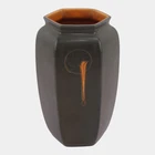 Roseville Hexagon Brown 1925 Vintage Art and Crafts Ceramic Vase 268-6