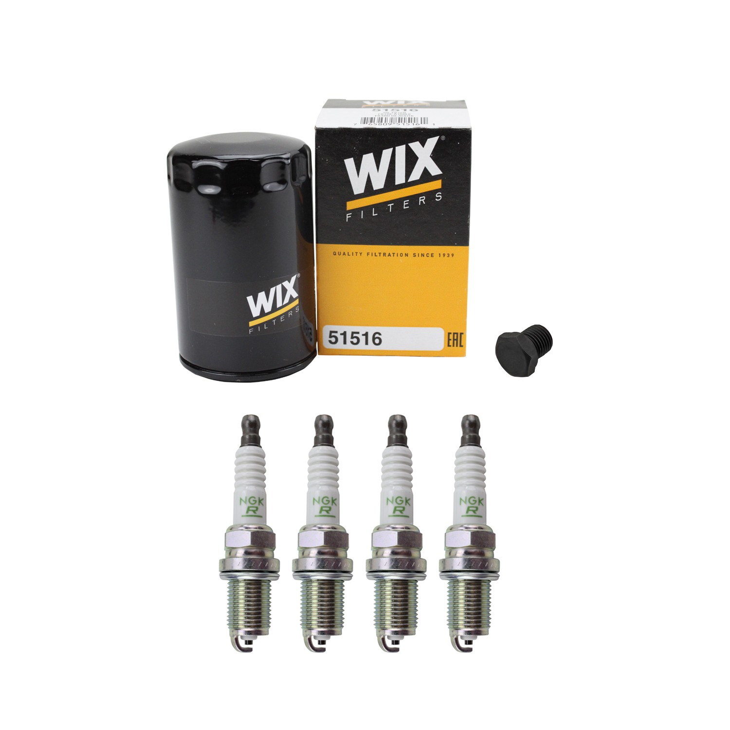 Wix Engine Oil Filter  NGK 4 V-Power Spark Plugs kit for Golf Passat L4 FI MFI