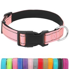 Waterproof Dog Collar Small Pink, Quick Release Reflective Neoprene Padded Use