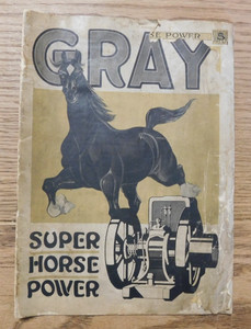 Rare 1900's Original Gray Super Horse Power Hit & Miss Catalog Advertising.