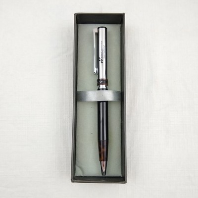 Pen by Cutter & Buck Tortoiseshell Black Silver - Joint Commission International