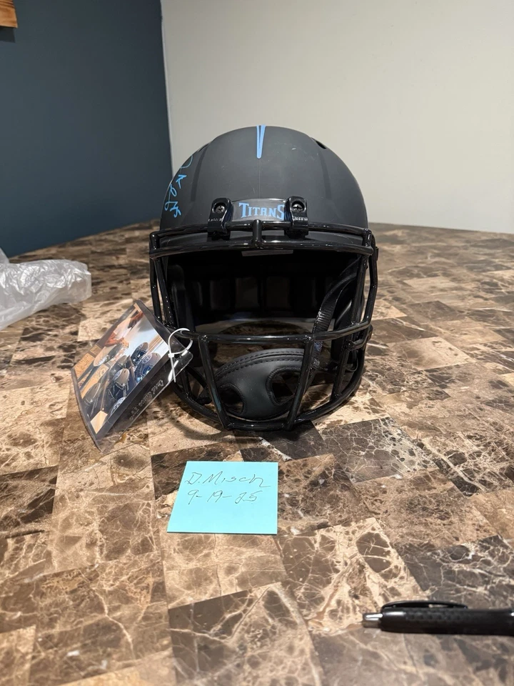 Tennessee Titans Signed Football Helmet with Certificate Derrick Mason Eclipse - Image 3 of 3