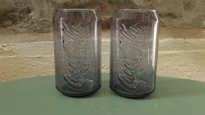 lot de deux verres coca cola en forme de canette - Photo 1/2