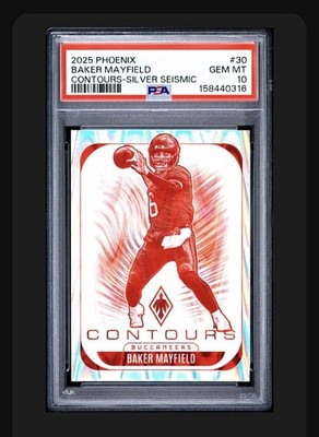 2025 Panini Phoenix Baker Mayfield Contours Seismic Prizm /99 PSA Gem Mint 10
