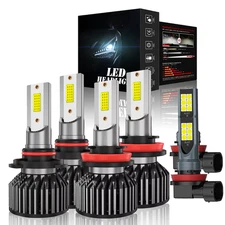 For Nissan Leaf 2019 2020 2021 White LED Headlight + Fog Light Bulbs Combo Kit