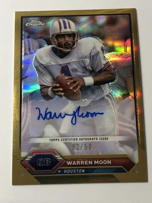 2024 Topps Chrome WARREN MOON Auto Gold 02/50 Autograph Variation Houston Oilers - Bild 1 von 2