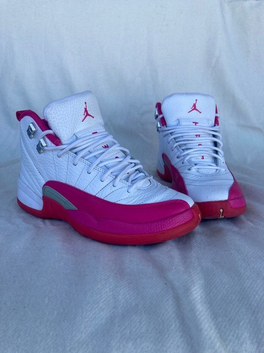 AirJordan12 Retro GG 6.5Yホワイト/ピンク即日発送 Nike Air Jordan AJ12 Vivid Pink Metallic Silver Shoes 510815