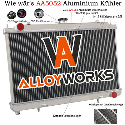 3 Reihe Wasserkühler Für Nissan Silvia 180SX 200SX 92-03 S14 S15 SR20DET 2,0 95