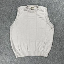 VINTAGE Knitmakers Acrylic Sweater Vest Size 42 USA 80s 90s Sleeveless Crewneck
