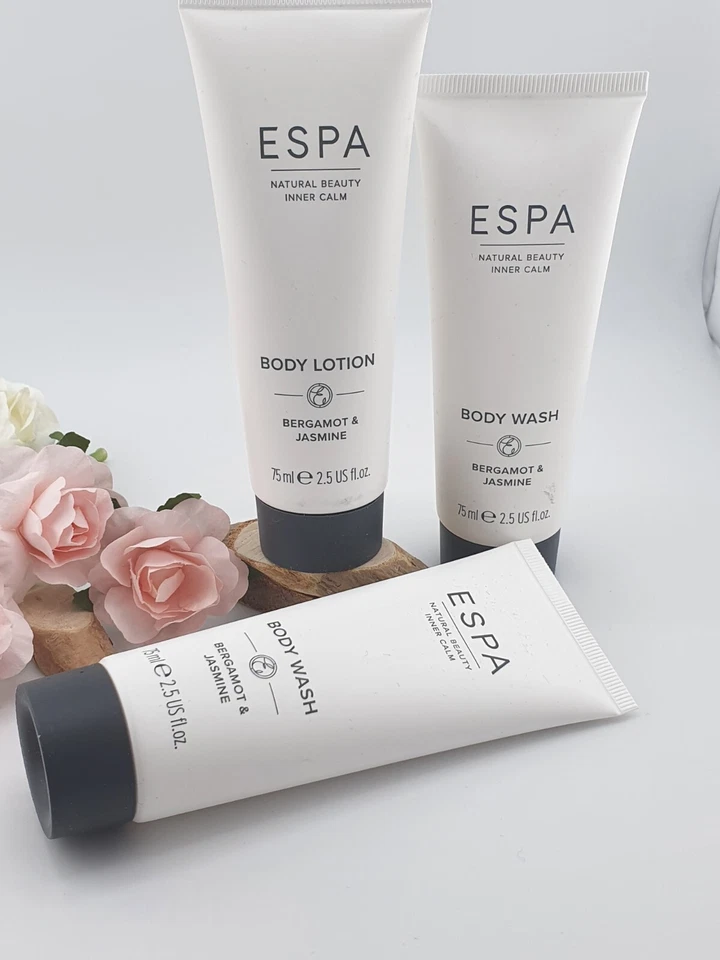 Espa Body Wash Bergamot & Jasmine 2×75ml Neu +1×75ml Body Lotion NEU/Versiegelt
