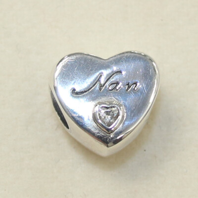 ♡N♡ Rose Gold Pandora Charm Nan Pandora Silver CZ Nan's Love Charm