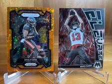 MIKE EVANS 2023 PRIZM ORANGE DISCO PRIZM #279 + MOSAIC ELEVATE #E-ME BUCCANEERS
