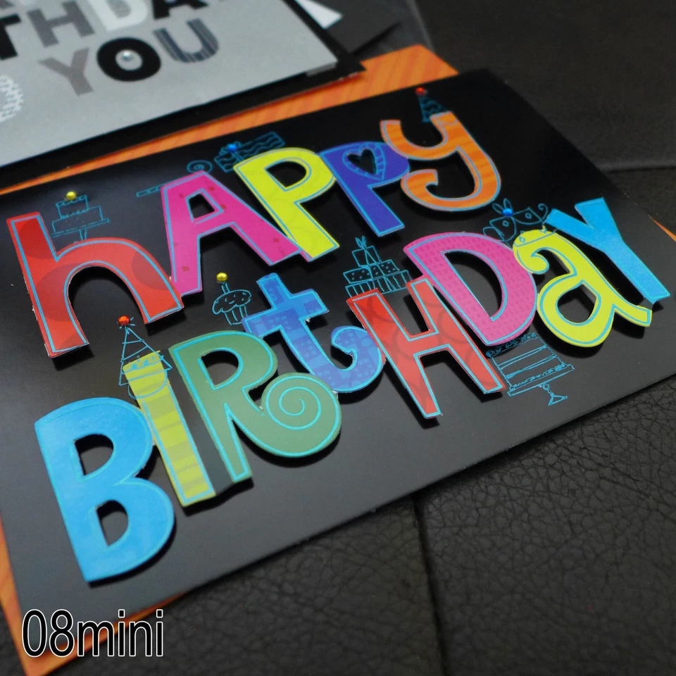NEW - Lot of 3- Handmade 3D Multi/Black BIRTHDAY GREETING CARD+Envelopes NWT - Image 2 of 4