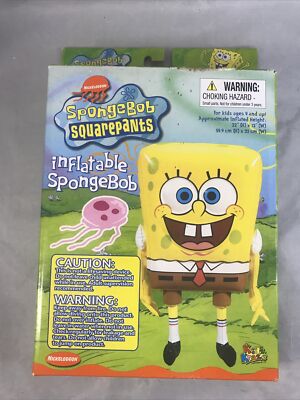 SPONGEBOB SQUAREPANTS Inflatable SPONGEBOB Doll 22 in Nickelodeon Vintage NOS