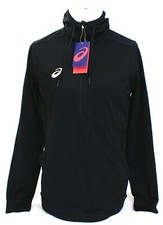 Asics Black Tricot 1/2 Zip Lightweight Hoodie Men's NWT