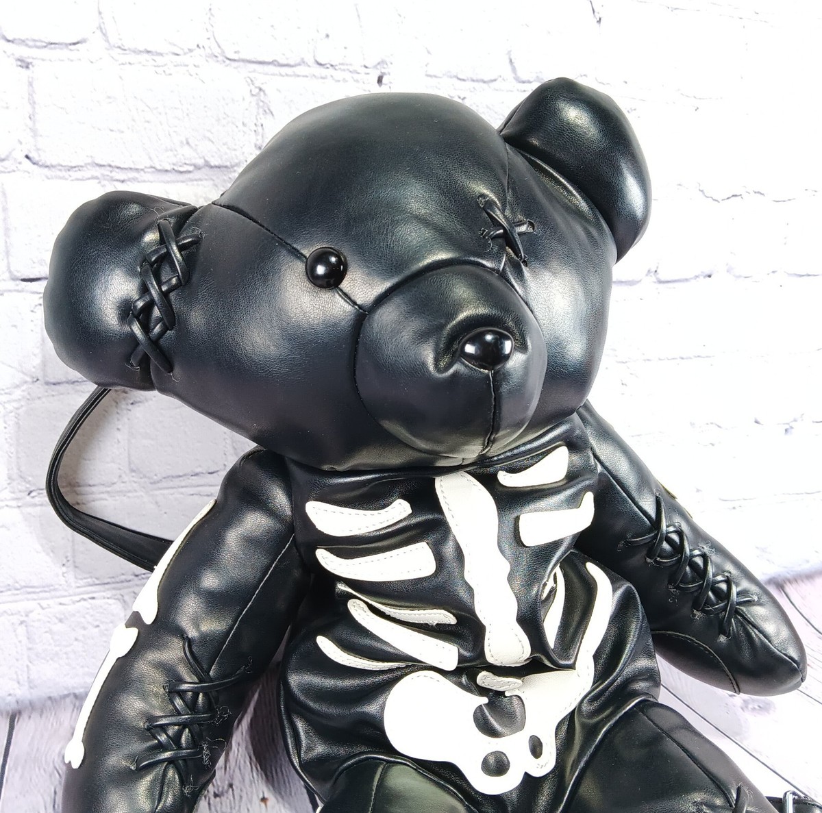 DOLLS KILL DEADLY TEDDY STUFFED BEAR BACKPACK SKELETON GOTH 26