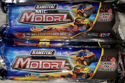 2 Piece Teamsterz Micro Motorz series 1 Toy Car surprise capsules blind bag pack
