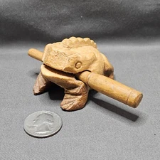 Handmade Wooden Croaking Frog Toad Rasp Guiro Tone Block Animal Music Instrument